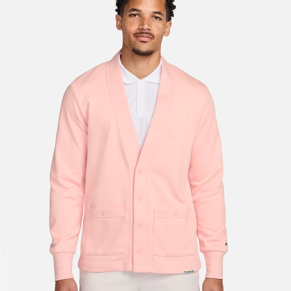 Nike Dri-FIT Standard‎ Issue Men's Golf Cardigan FB5464-800 Pink